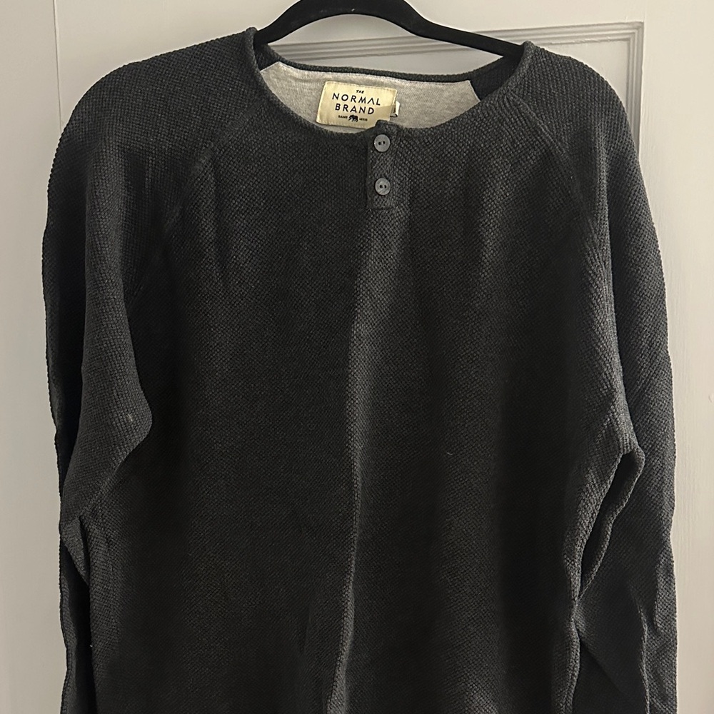 The Normal Brand Men's Charcoal Crewneck Sweater